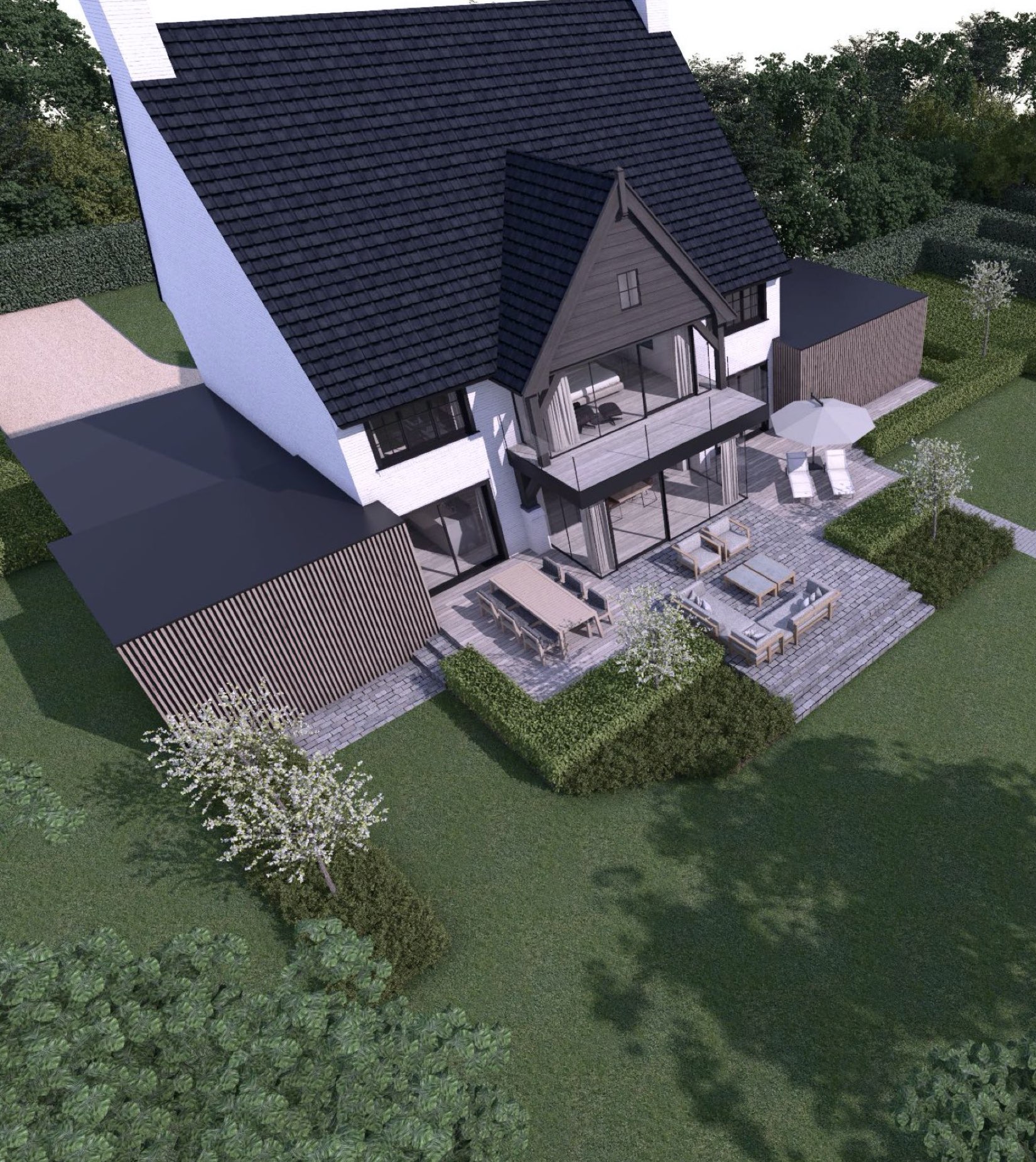 visualisatie voor uitbreiding villa